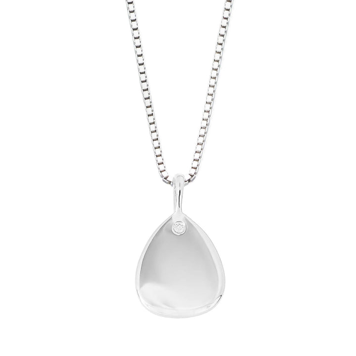 D for Diamond Child's Droplet Tag Pendant