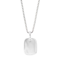 D for Diamond Childs Rectangular Tag Pendant - Michael Jones Jeweller
