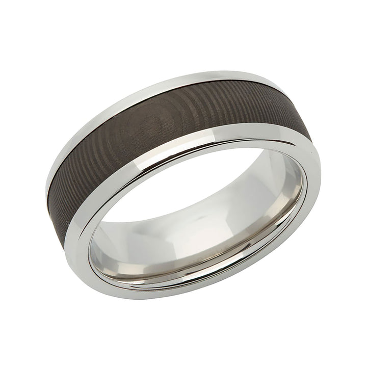 Unique & Co Carbon Fibre Stainless Steel Ring