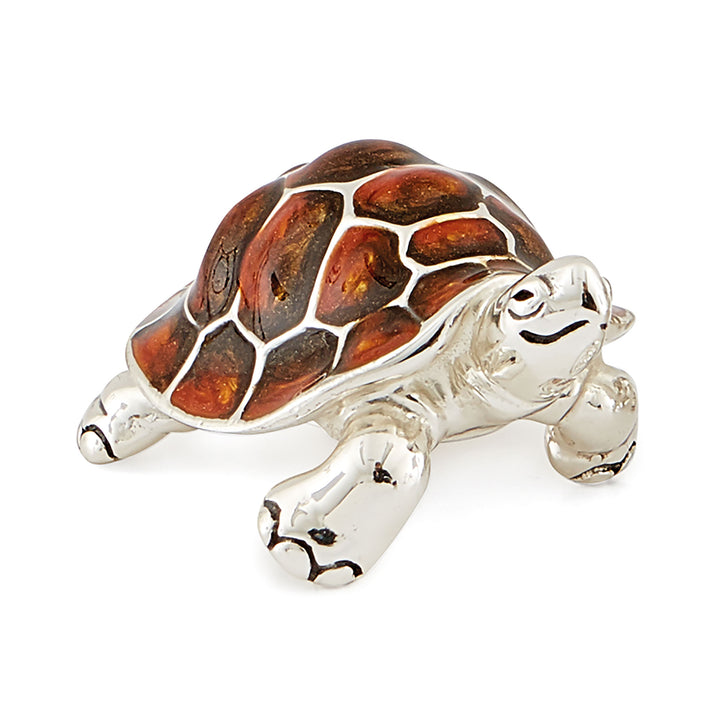 Saturno Silver Enamel Red Tortoise ST291-2