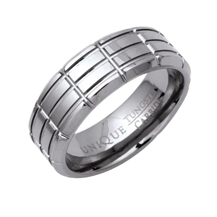Unique & Co Lines Tungsten Carbide Ring 8mm