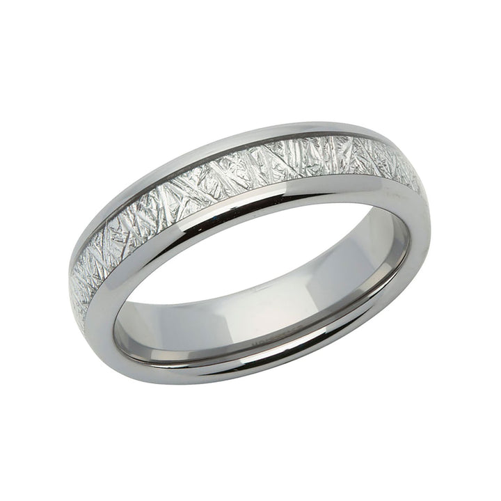 Unique & Co Meteorite Paper Inlay Tungsten Carbide Ring 6mm - Michael Jones Jeweller