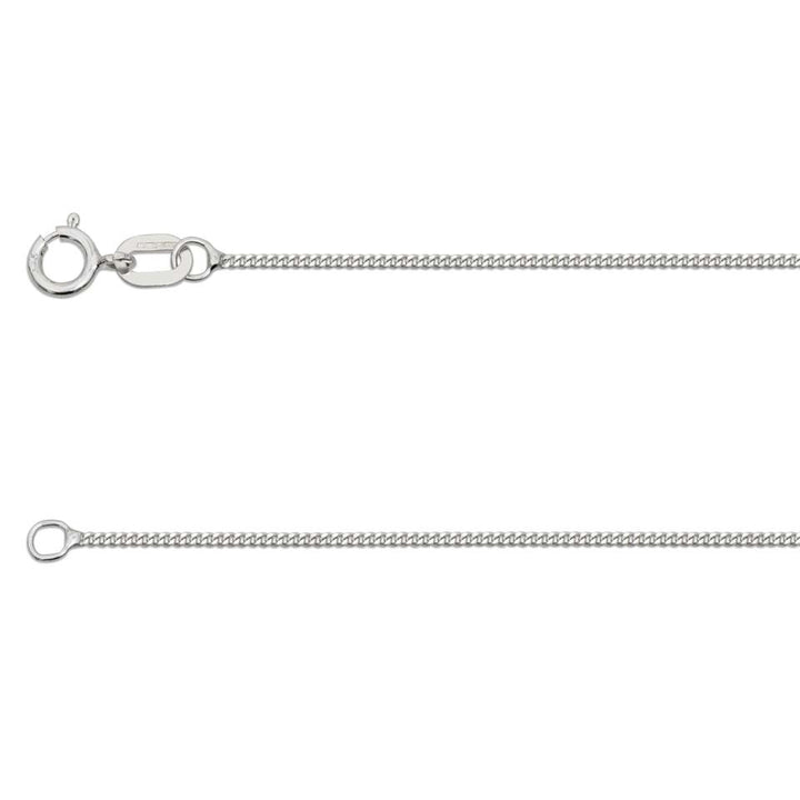 9ct White Gold 16 Inch Diamond Cut Curb Chain - Michael Jones Jeweller