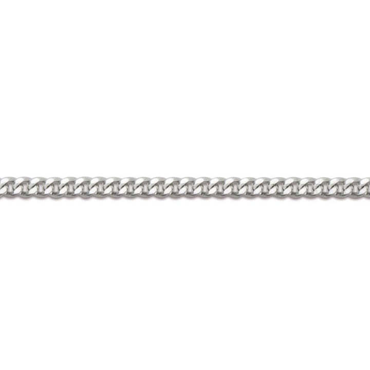 9ct White Gold 16 Inch Diamond Cut Curb Chain - Michael Jones Jeweller