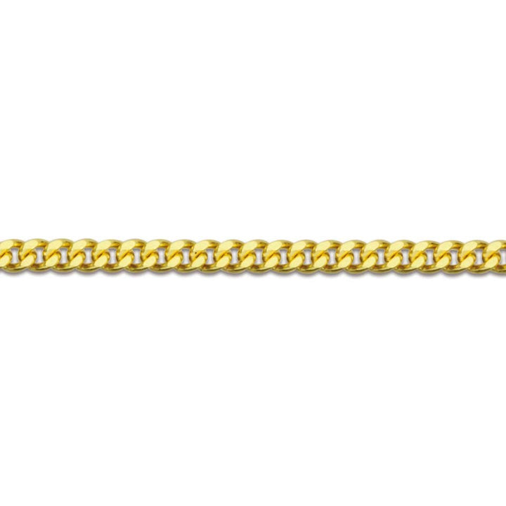 18ct Yellow Gold 18 Inch Diamond Cut Curb Link Chain
