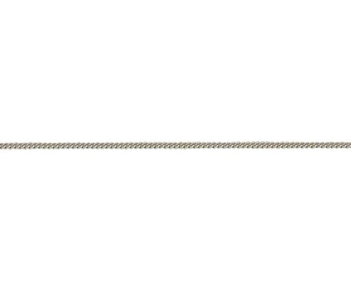 18ct White Gold 16 Inch Filed Curb Link Chain