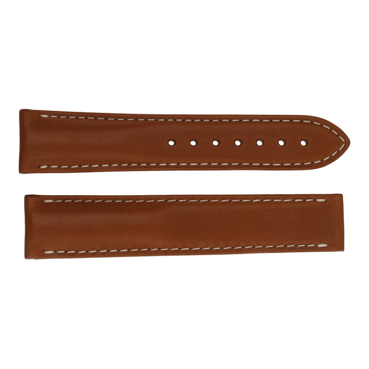 Omega Watch Strap. Brown Calf Leather with White Stitching 20mm.