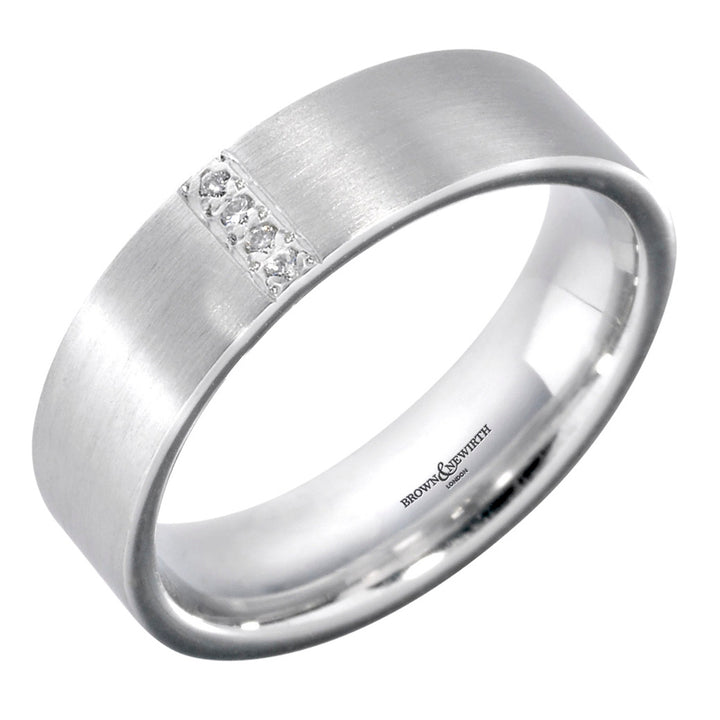 Miller 9ct White Gold Diamond Set Wedding Ring by Brown & Newirth