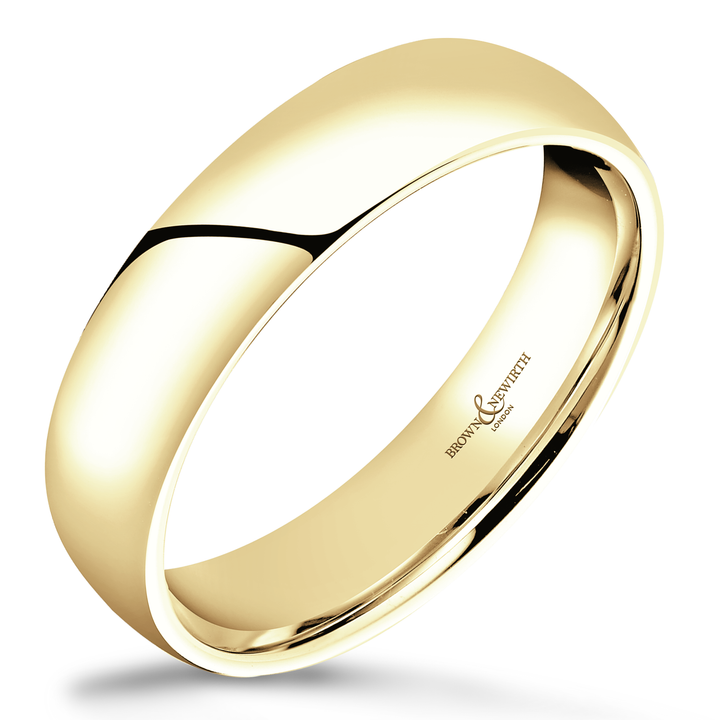 5mm Simplicity 18ct Yellow Gold Wedding Ring by Brown & Newirth