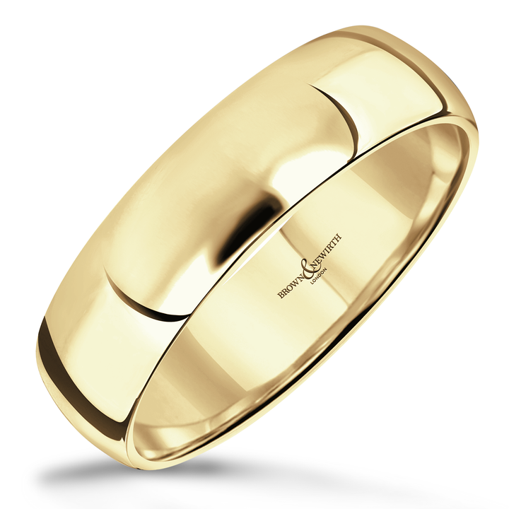 6mm Simplicity 18ct Yellow Gold Wedding Ring by Brown & Newirth