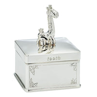 Silver Giraffe and Zebra Tooth and Curl Boxes