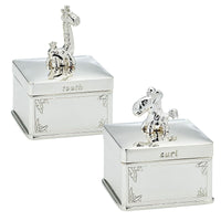 Silver Giraffe and Zebra Tooth and Curl Boxes - Michael Jones Jeweller