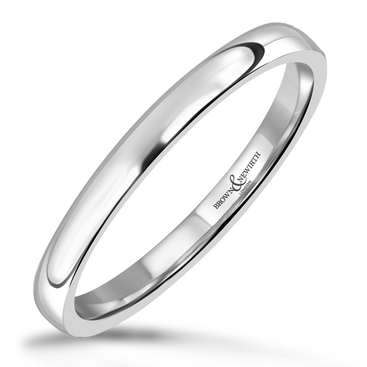 2mm Infinity Platinum Wedding Ring by Brown & Newirth
