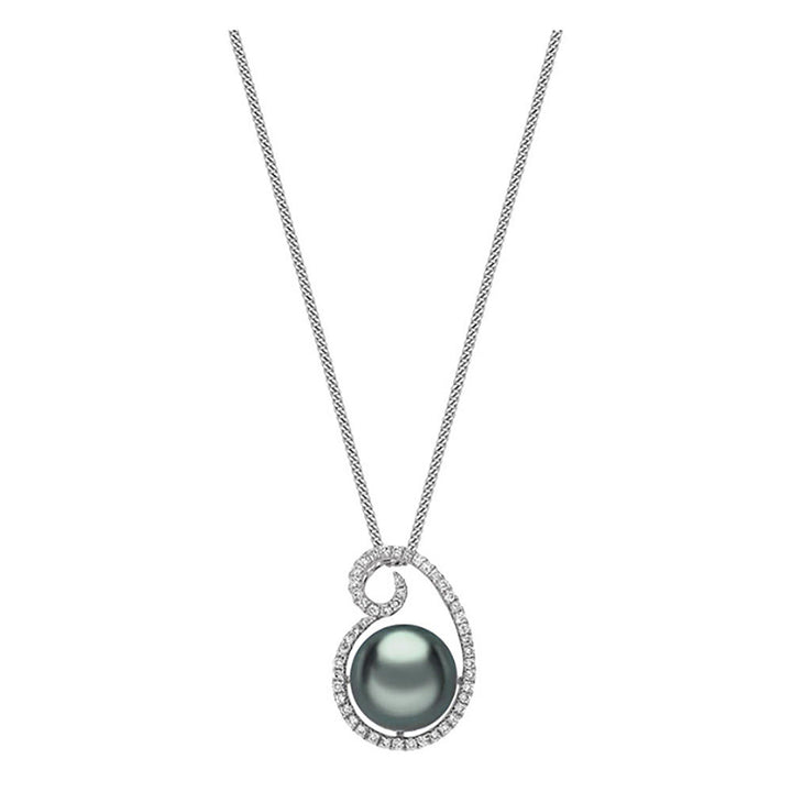 Tahitian Pearl and Diamond 18ct White Gold Pendant