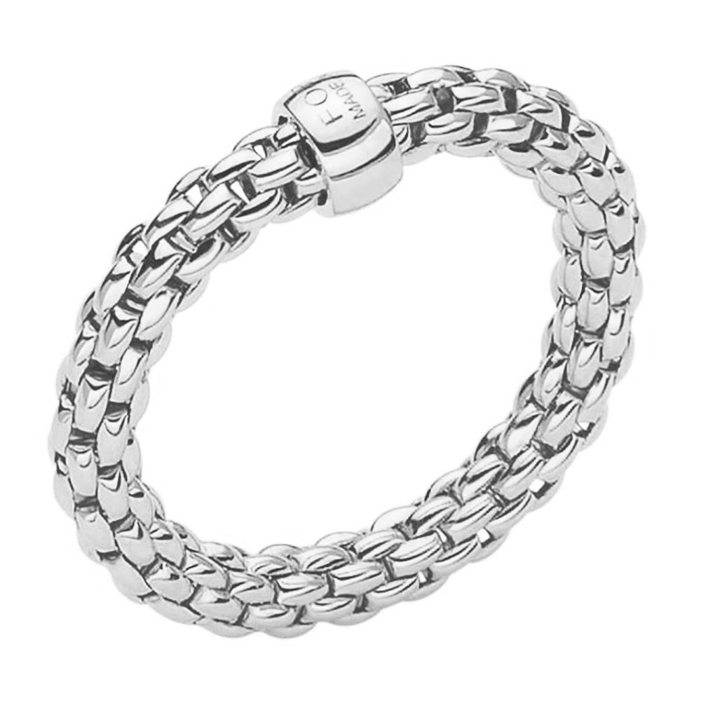 FOPE Flex'it Essentials 18ct White Gold Ring Medium - Michael Jones Jeweller