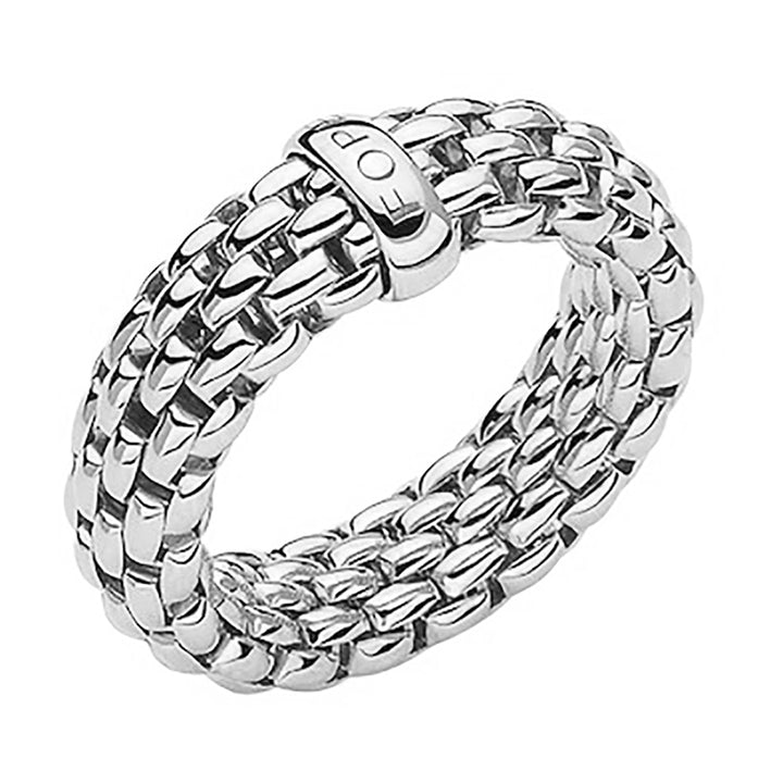 FOPE Flex'it Essentials 18ct White Gold Ring Medium