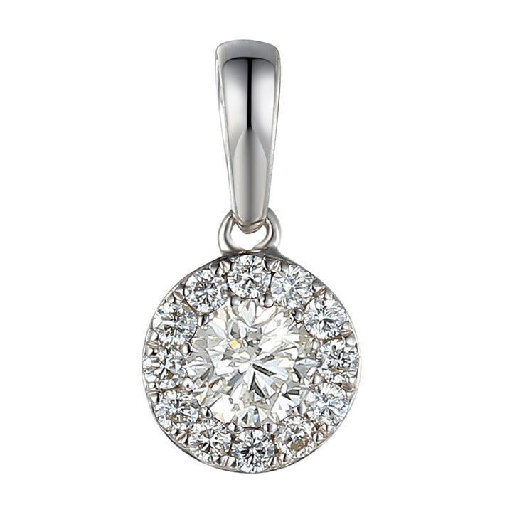 Diamond April Birthstone Collection 18ct White Gold Cluster Pendant