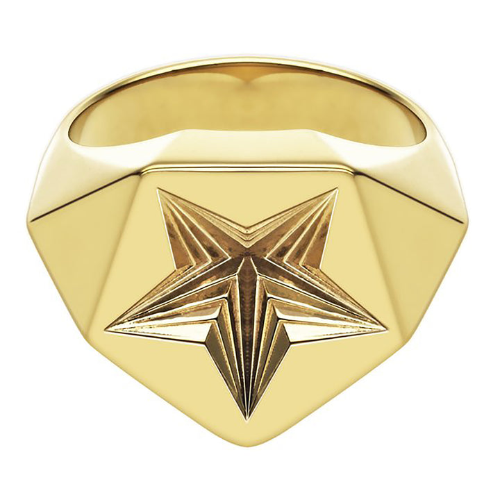 Shaun Leane Yellow Gold Vermeil Star Signet Ring AR015.YVNARZ