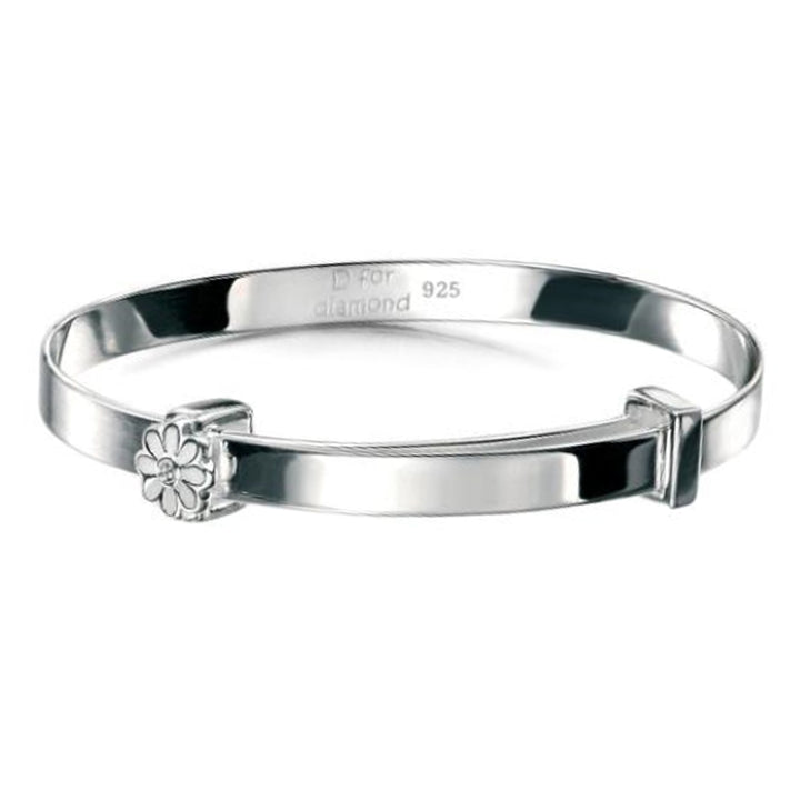 Childs D for Diamond White Enamel Daisy Bangle - Michael Jones Jeweller