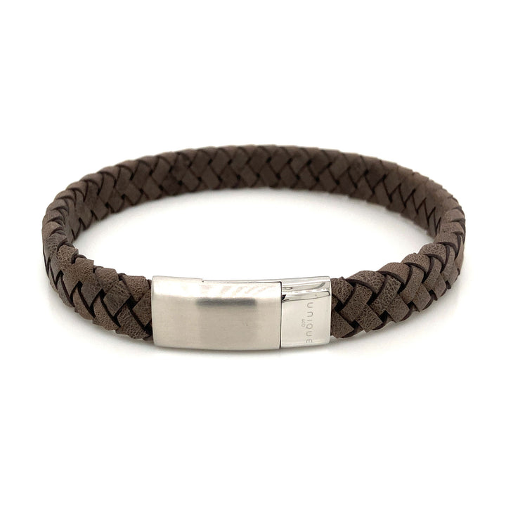 Unique & Co Moro Leather Bracelet With Magnetic Steel Clasp 21cm - Michael Jones Jeweller