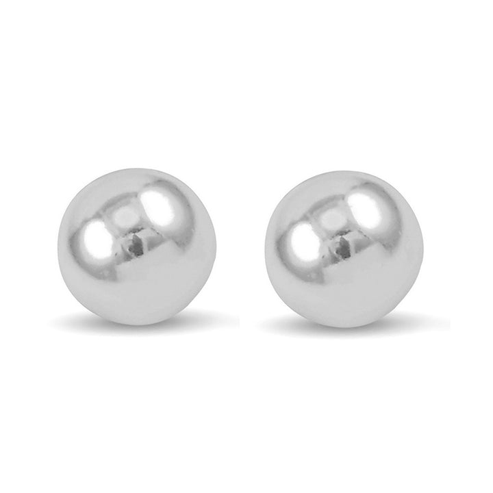Polished 18ct White Gold 10mm Ball Stud Earrings
