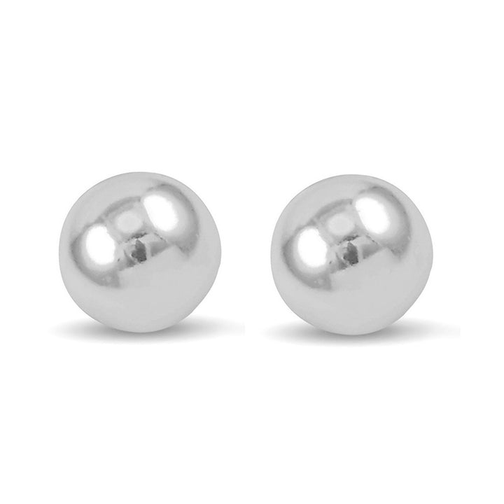 Polished 18ct White Gold 10mm Ball Stud Earrings - Michael Jones Jeweller