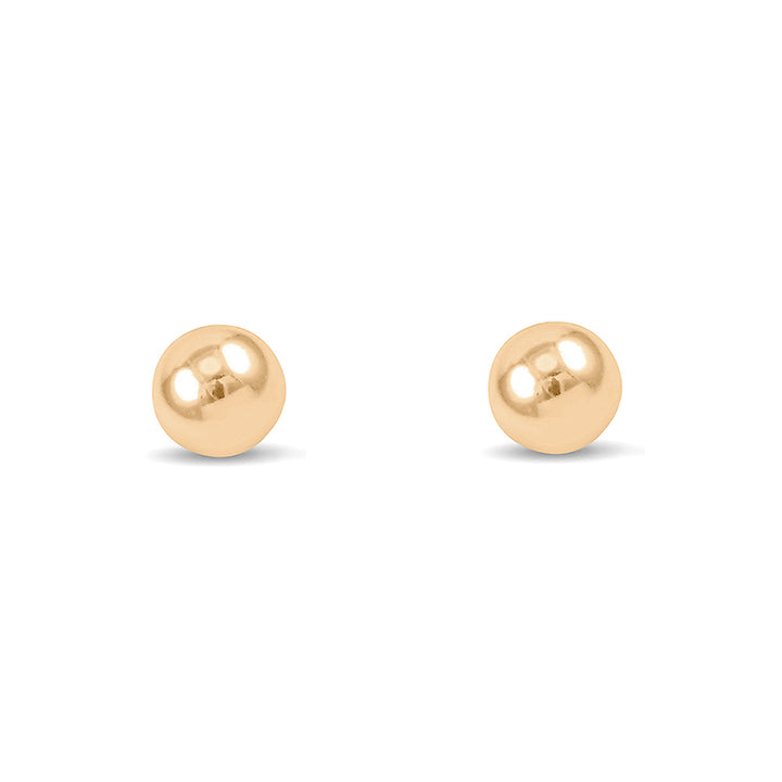 Polished 18ct Yellow Gold Ball Stud Earrings. 6mm