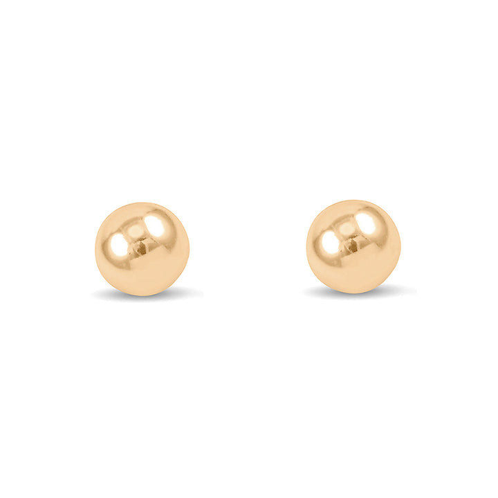 Polished 18ct Yellow Gold Ball Stud Earrings. 5mm - Michael Jones Jeweller