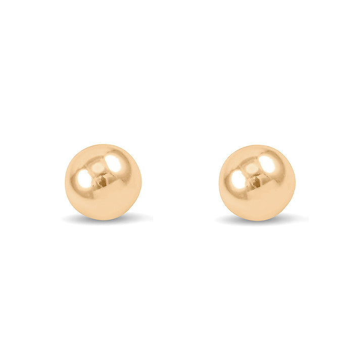 Polished 9ct Yellow Gold Ball Stud Earrings. 6mm