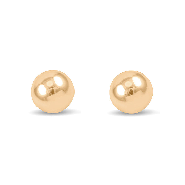 Polished 18ct Yellow Gold Ball Stud Earrings. 7mm