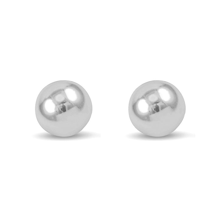 Polished 18ct White Gold Ball Stud Earrings. 8mm - Michael Jones Jeweller