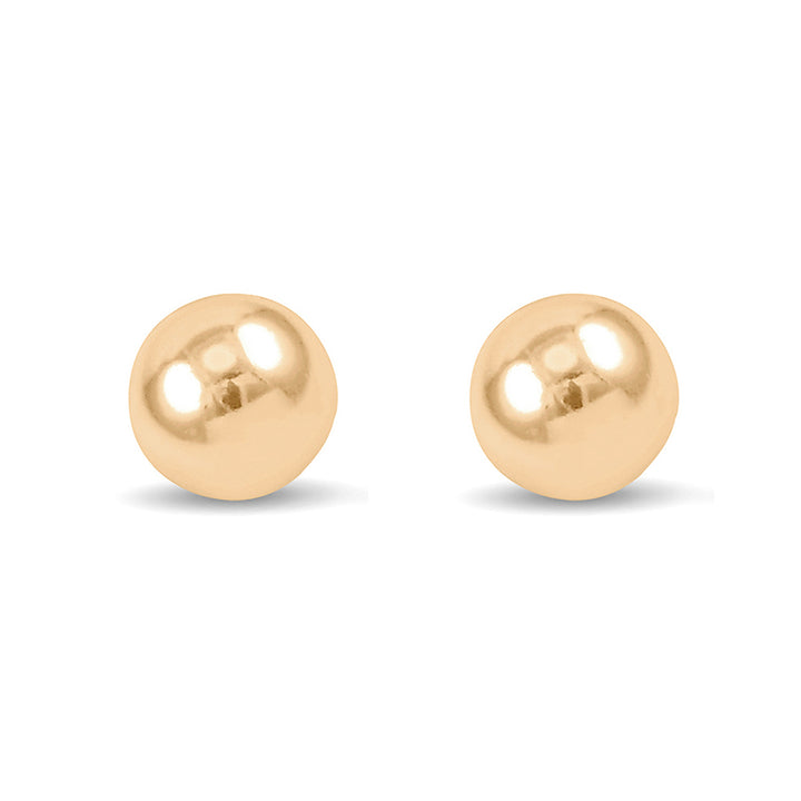 9ct Yellow Gold Polished 8mm Ball Stud Earrings. - Michael Jones Jeweller
