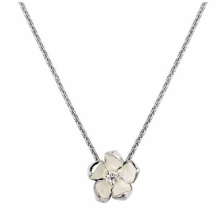 Shaun Leane Silver Cherry Blossom Diamond Large Flower Pendant CB006.SSWHNOS