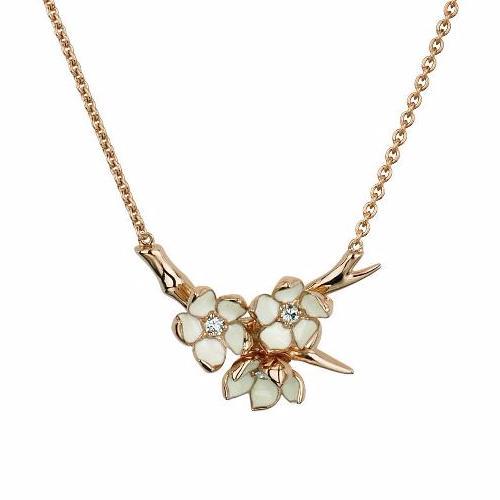 Shaun Leane Rose Gold Vermeil Cherry Blossom Diamond Flower Posey Pendant CB008.RVWHNOS - Michael Jones Jeweller