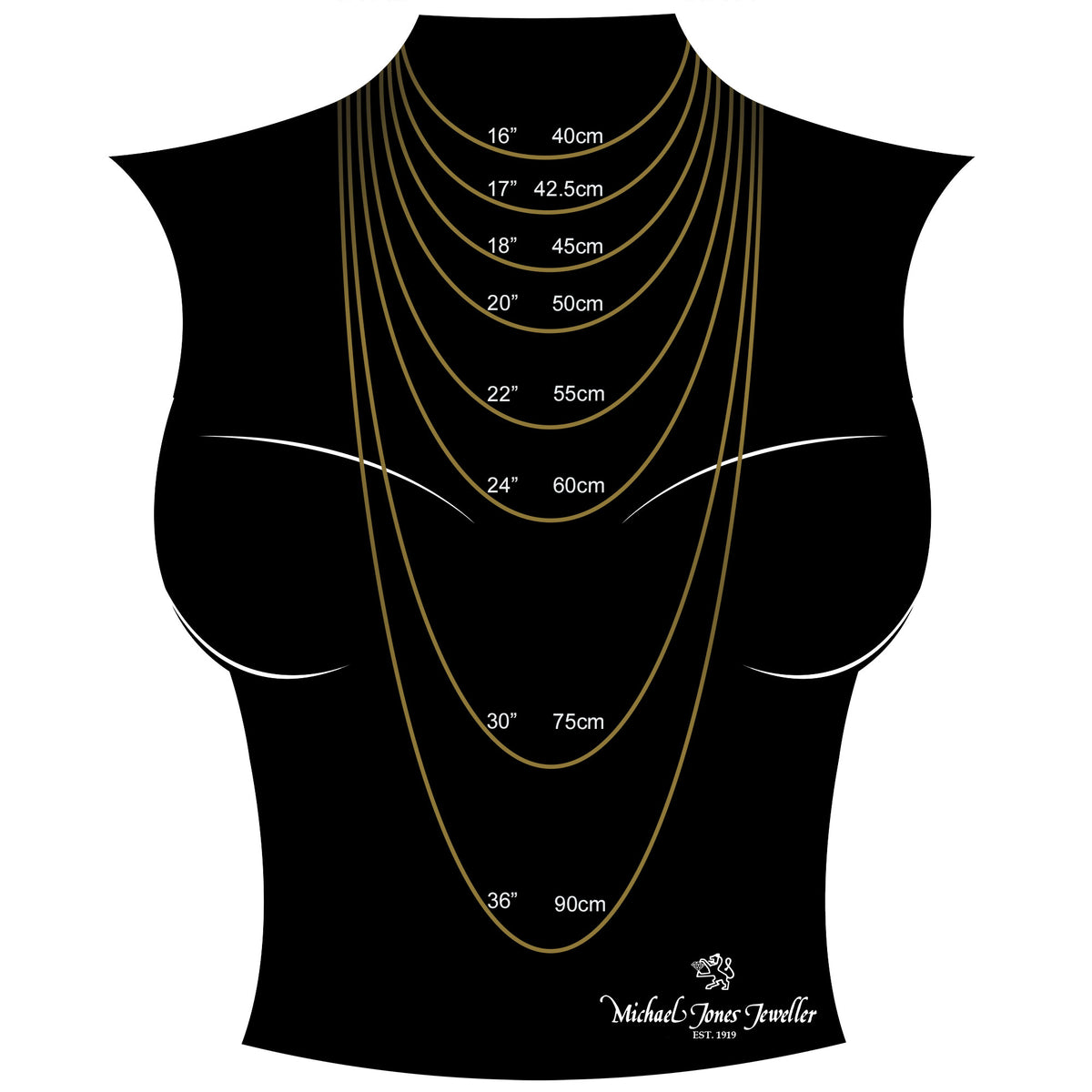 40cm chain sales in inches