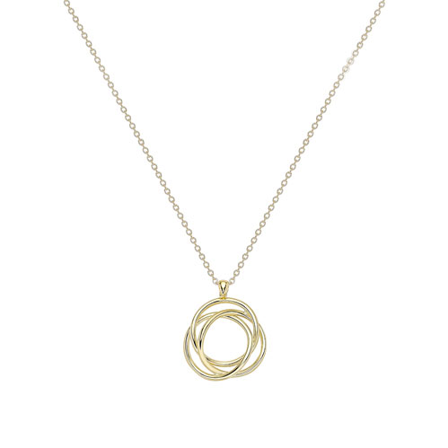 Entwined Circle 9ct Yellow Gold Pendant - Michael Jones Jeweller