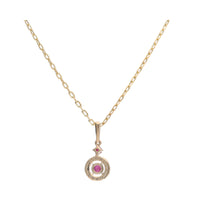 Ruby and Diamond 9ct Yellow Gold Circle Pendant - Michael Jones Jeweller