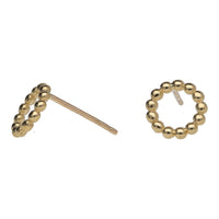 Bobble Open Circle 9ct Yellow Gold Stud Earrings