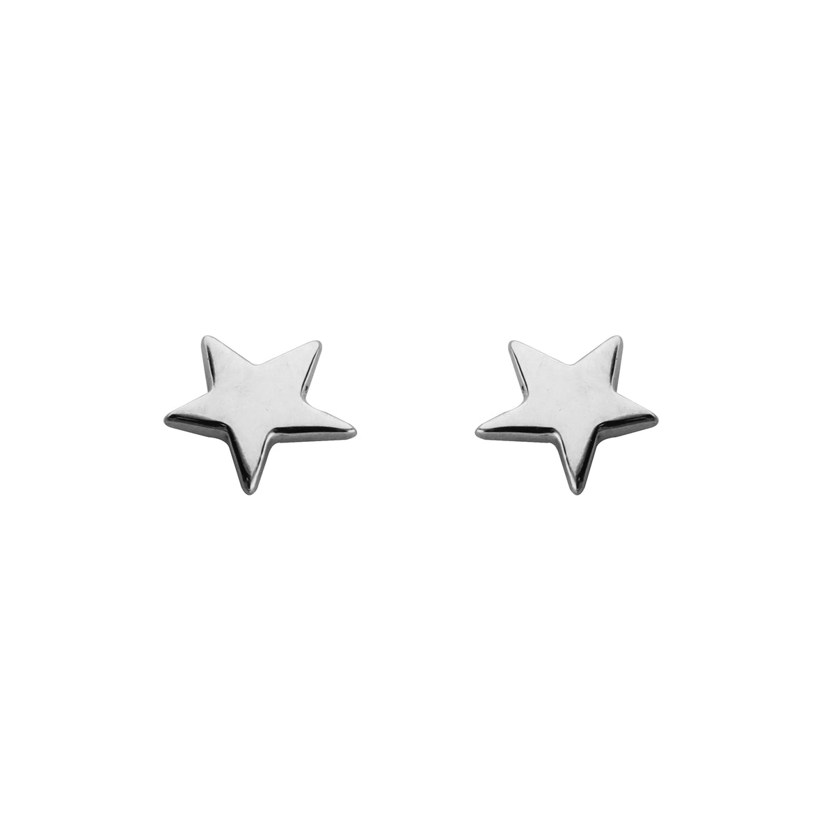 White Gold Star Stud Earrings - Michael Jones Jeweller