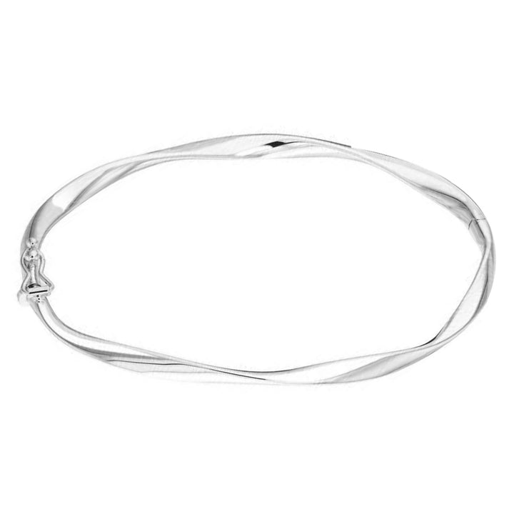 Twisted 9ct White Gold Bangle - Michael Jones Jeweller