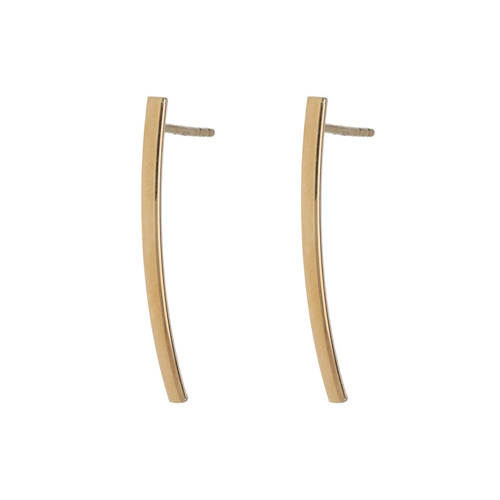 Long Bar 9ct Yellow Gold Stud Earrings - Michael Jones Jeweller