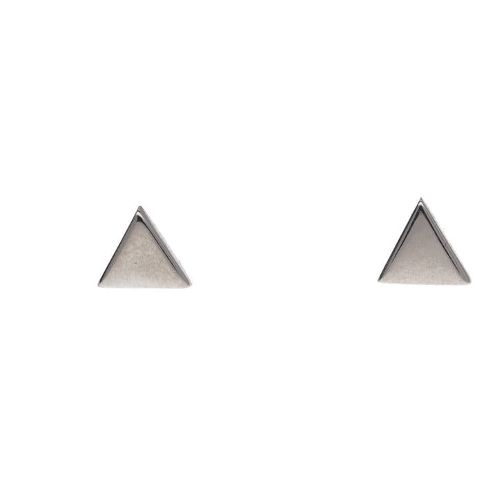 Triangle 9ct White Gold Stud Earrings