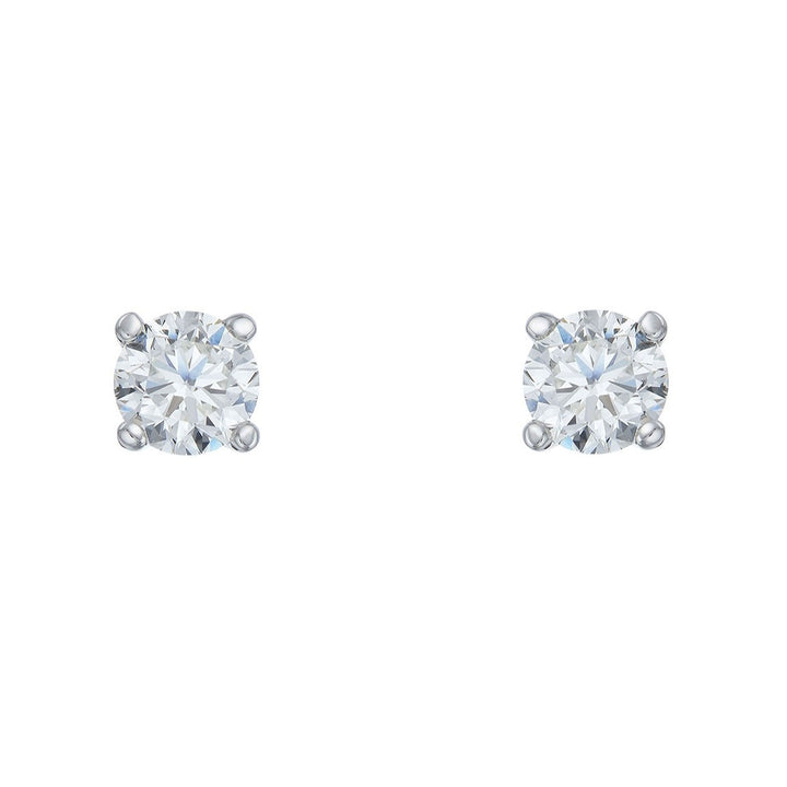 Diamond 1.00ct F VS2 18ct White Gold Stud Earrings - Michael Jones Jeweller