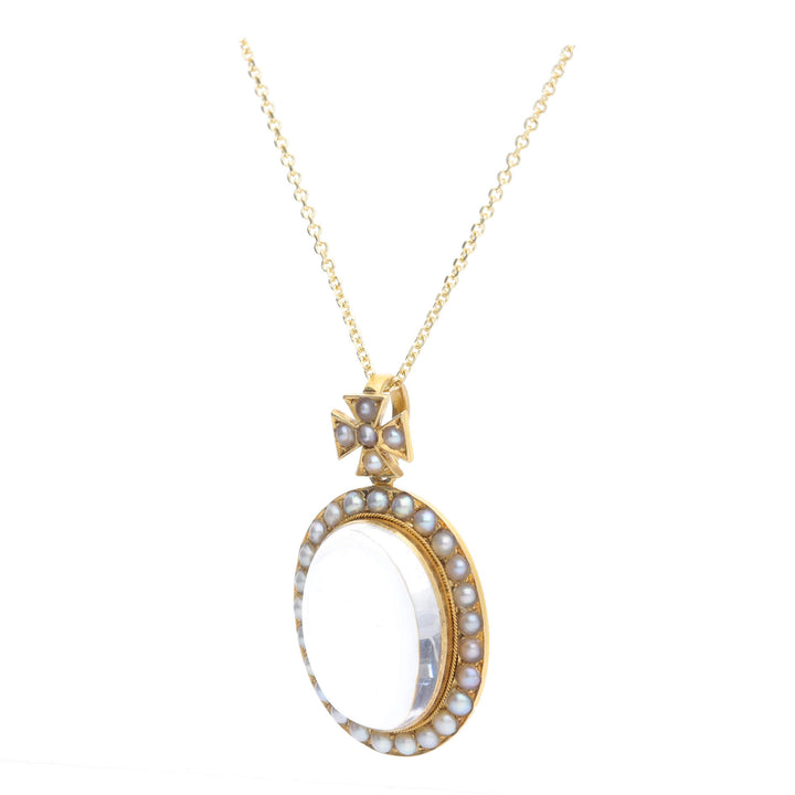 Pre-Owned Pearl and Rock Crystal Pendant