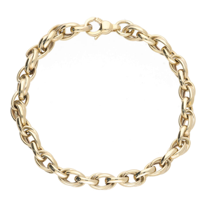 Double Link 9ct Yellow Gold Bracelet - Michael Jones Jeweller