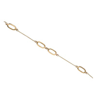 Oval Station Link 9ct Yellow Gold Bacelet - Michael Jones Jeweller