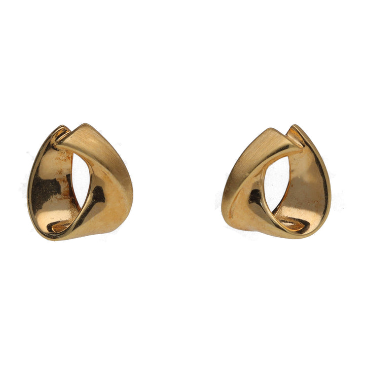 Polished Ribbon Twist 18ct Yellow Gold Stud Earrings - Michael Jones Jeweller