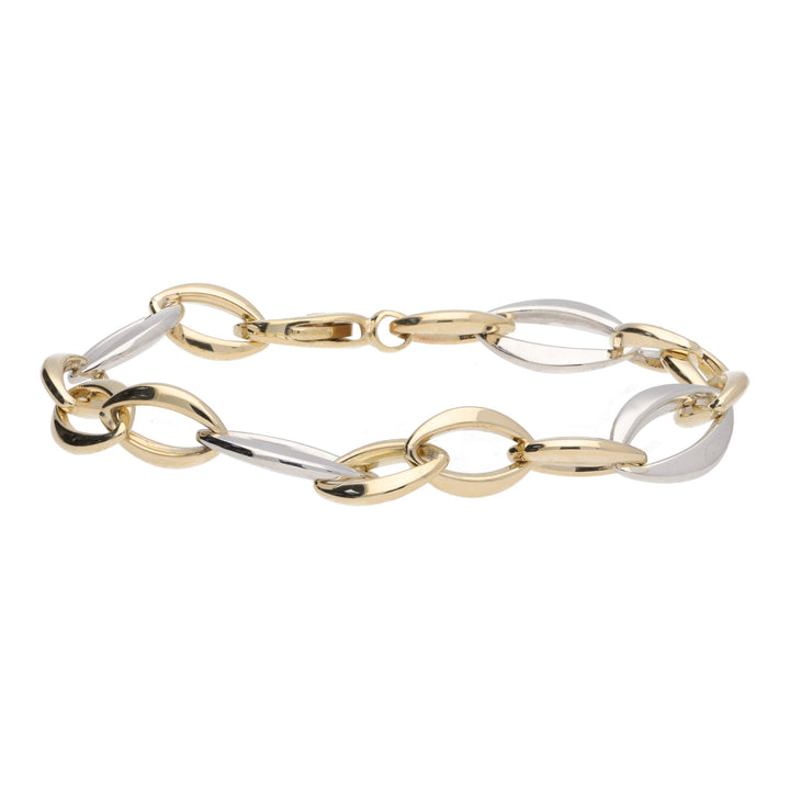 Apex Oval Polished 9ct Yellow and White Gold Linked Bracelet