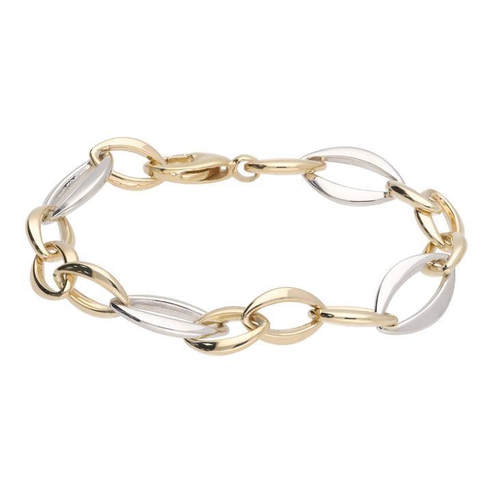 Apex Oval Polished 9ct Yellow and White Gold Linked Bracelet