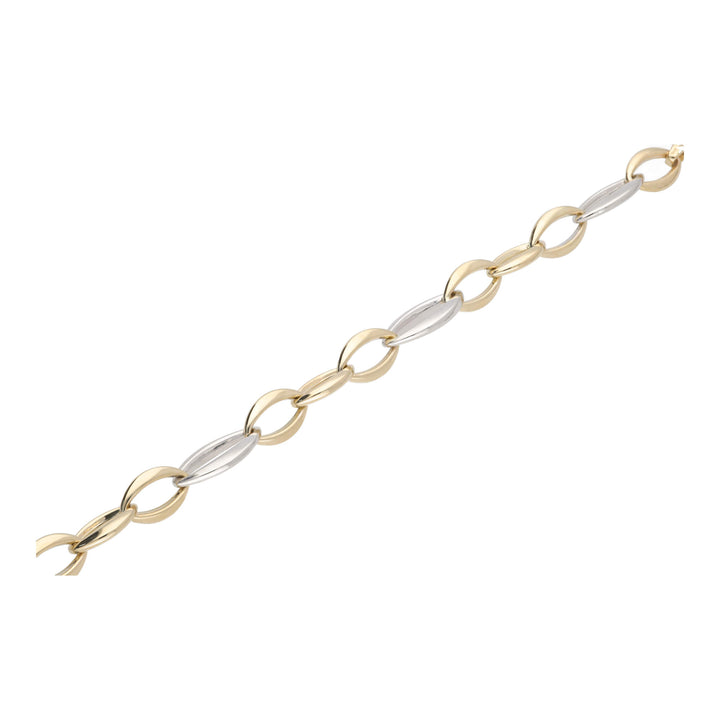 Apex Oval Polished 9ct Yellow and White Gold Linked Bracelet